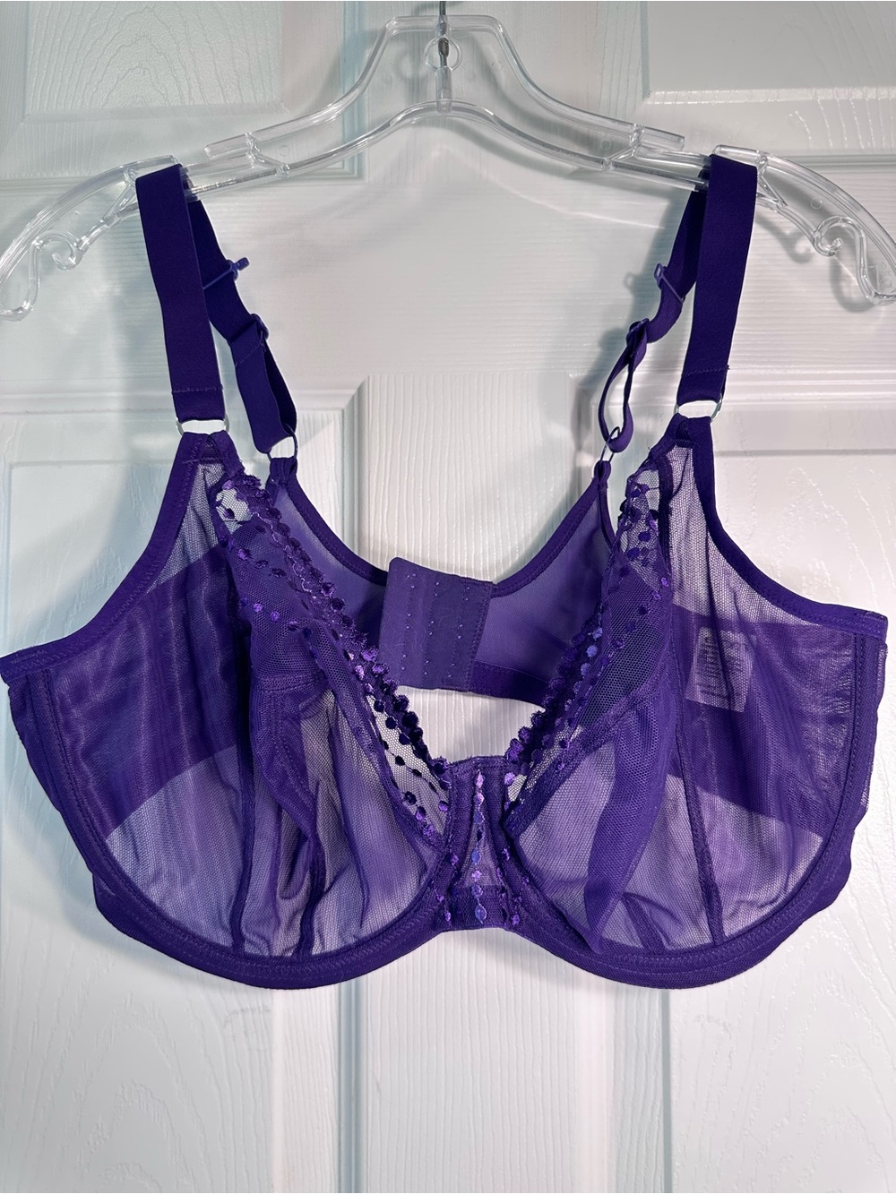 Elomi Matilda Underwire Plunge Bra in Iris Purple 38H New